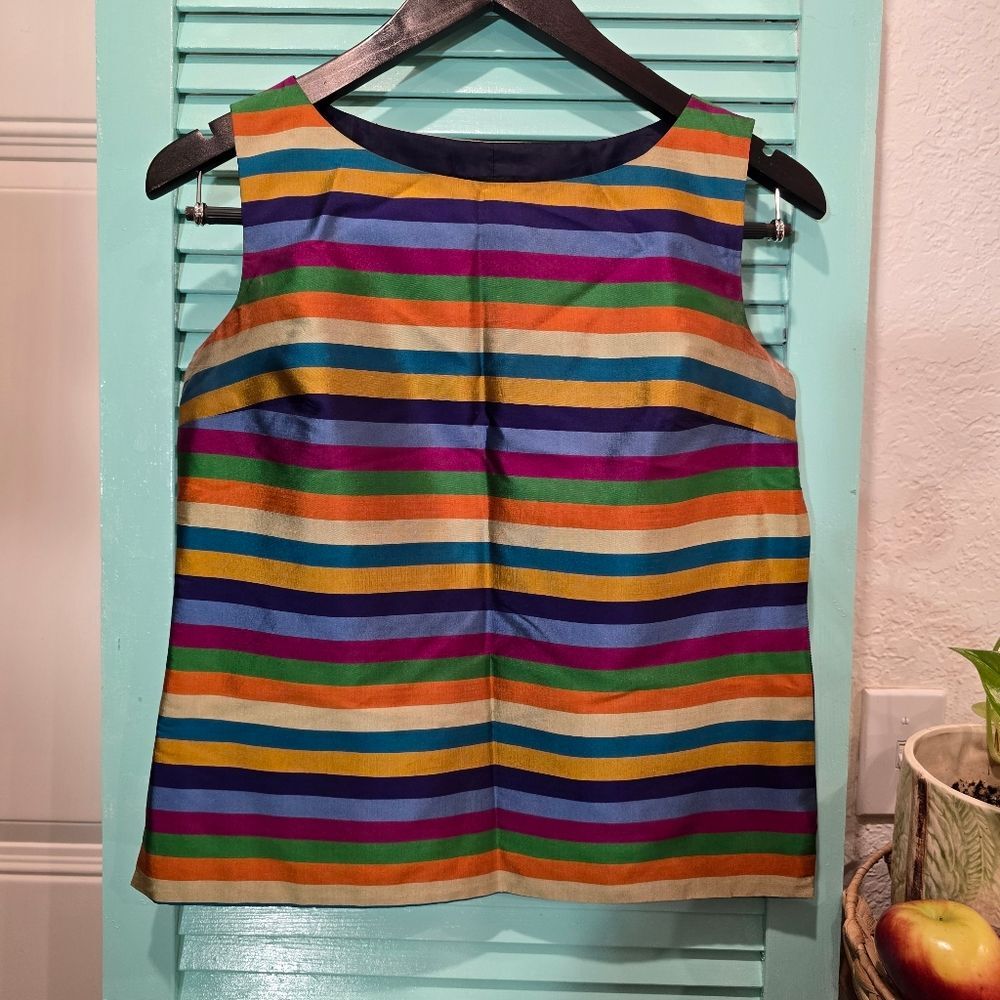 Talbots Multicolor Striped Sleeveless Top